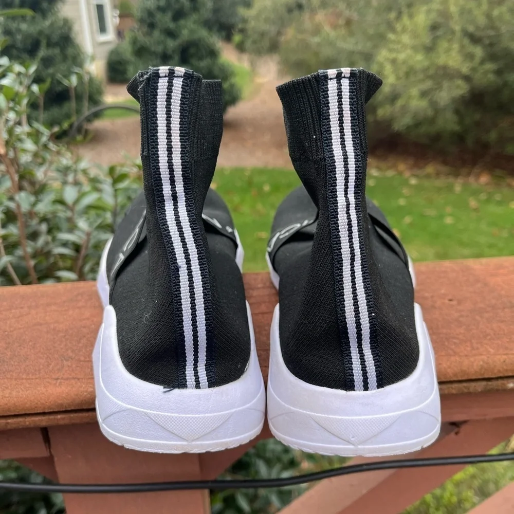 Nautica Wave Hill Black High Top Sneakers Shoes Women 9 knit Stretchy